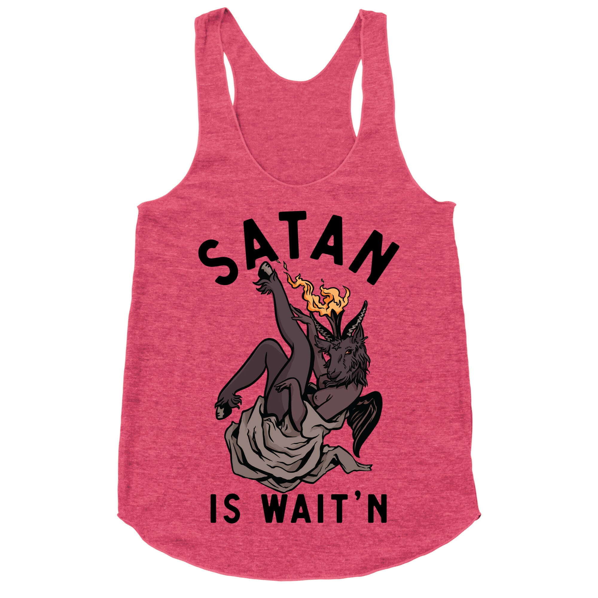 Satan Is Wait'n Racerback Tank